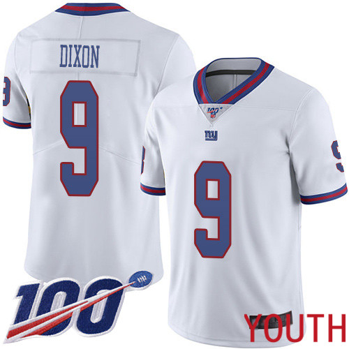 Youth New York Giants #9 Riley Dixon Limited White Rush Vapor Untouchable 100th Season Football NFL Jersey->youth nfl jersey->Youth Jersey